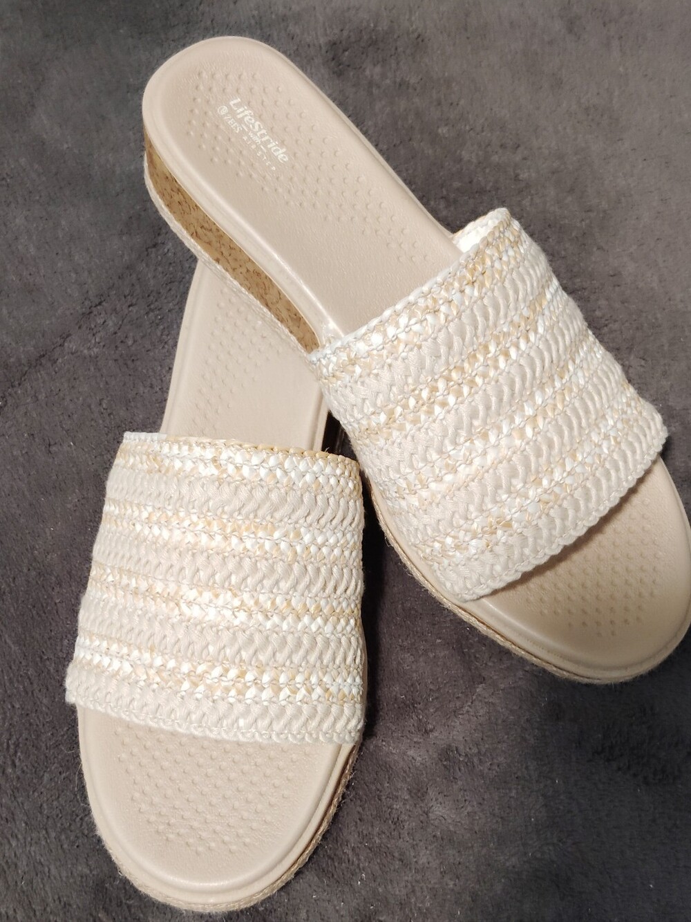 Lifestride Breezy Rafia Slide sz 8.5
